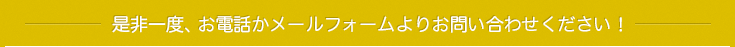 是非一度、お電話かメールフォームよりお問い合わせください！